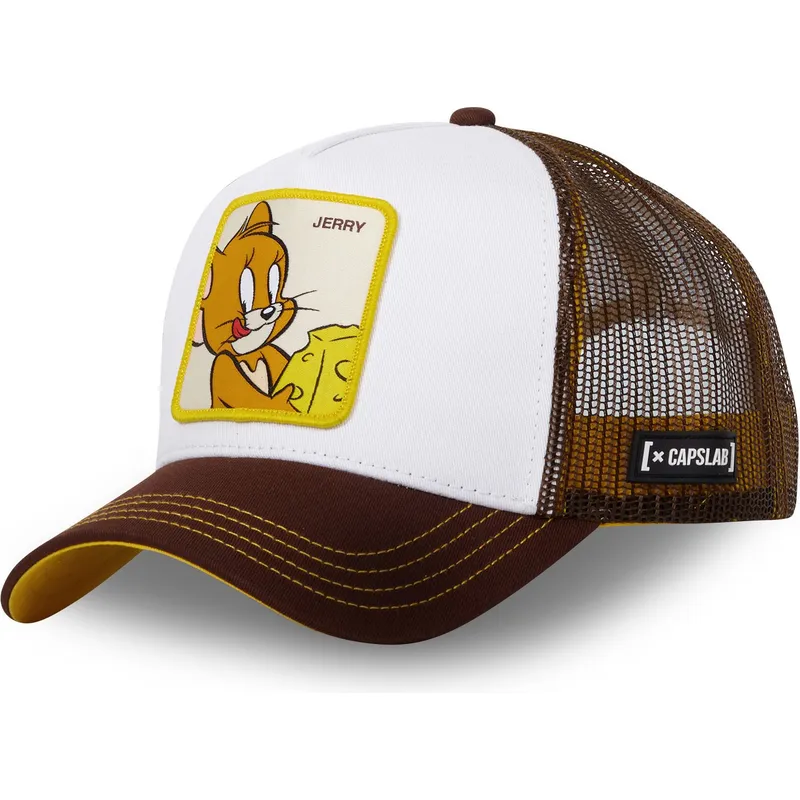 capslab-looney-tunes-jerry-che-ct-weisse-und-braune-trucker-kappe