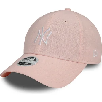 Cap zaoblená pink adjustable strap 9FORTY Linen New York Yankees MLB New Era