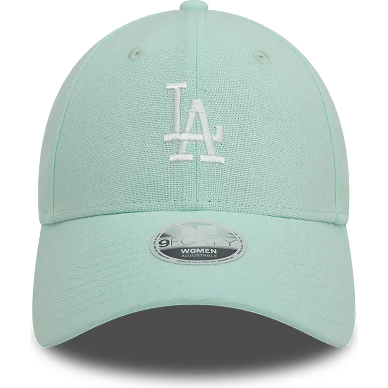 gron-justerbar-kurvad-keps-for-dam-9forty-linen-fran-los-angeles-dodgers-mlb-av-new-era
