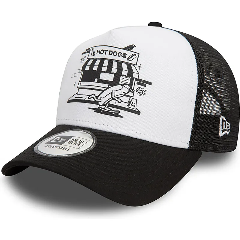cepice-zaoblena-cerna-snapback-a-frame-graphic-hot-dog-new-york-new-era