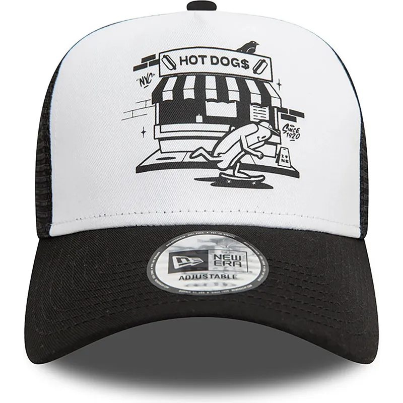 cepice-zaoblena-cerna-snapback-a-frame-graphic-hot-dog-new-york-new-era