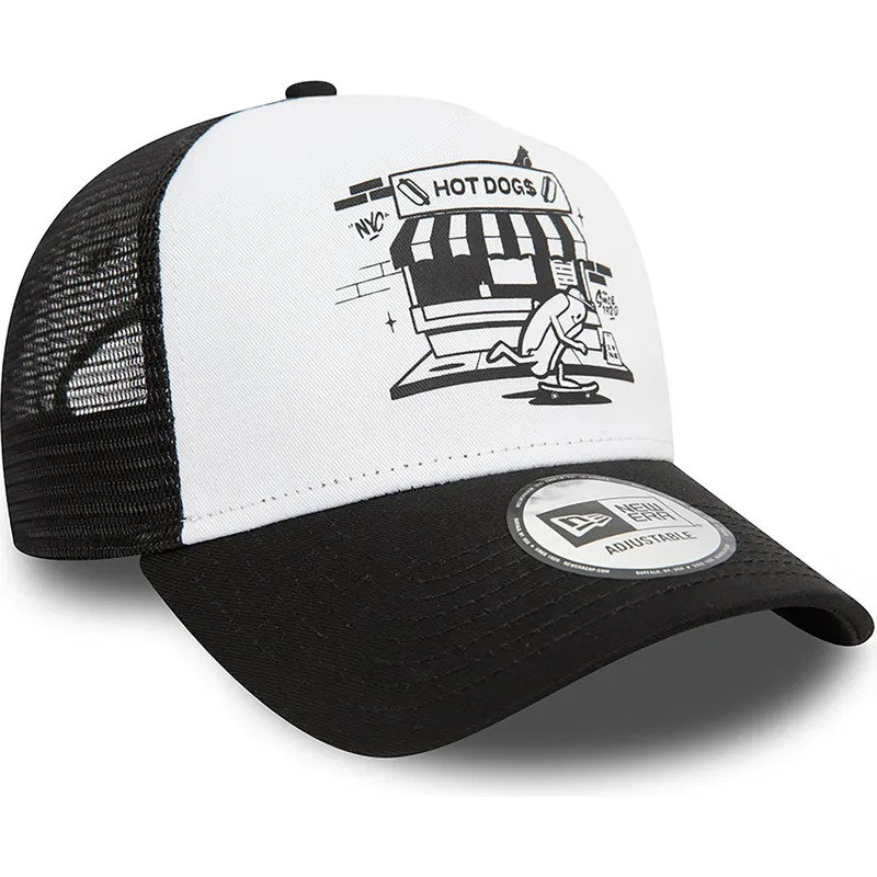 cepice-zaoblena-cerna-snapback-a-frame-graphic-hot-dog-new-york-new-era