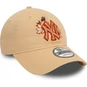 verstellbare-braune-kappe-9twenty-floral-der-new-york-yankees-mlb-von-new-era