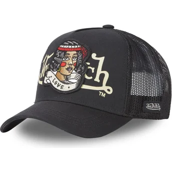 Čepice zaoblená černá snapback LOVE NR Von Dutch