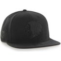 47-brand-flat-brim-schwarzes-logo-chicago-blackhawks-nhl-sure-shot-snapback-cap-schwarz-