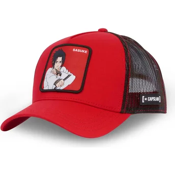 Čepice zaoblená žádné zvíře červená snapback Sasuke Uchiha SAR Naruto Sasuke Uchiha Naruto Capslab