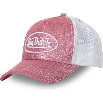 Čepice zaoblená růžová snapback GLITTER P Von Dutch