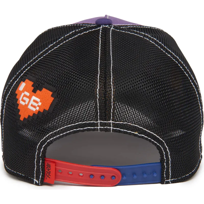 trucker-cap-violett-schwarz-und-braun-drache-boss-hammer-and-spike-insert-coin-vol2-the-farm-von-goorin-bros