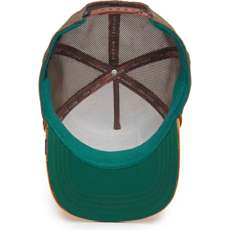 trucker-cap-gelb-und-braun-pelikan-captain-ol-man-bert-nautical-nonsense-the-farm-von-goorin-bros