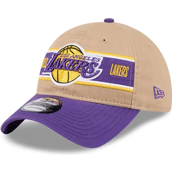 Čepice zaoblená hnědá nastavitelný pásek 9TWENTY Draft 2024 Los Angeles Lakers NBA New Era