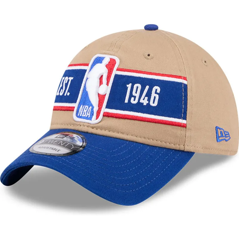 brun-och-bla-justerbar-9twenty-draft-2024-nba-keps-med-bojd-skarm-fran-new-era