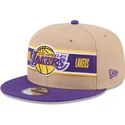 los-angeles-lakers-nba-9fifty-draft-2024-snapback-kappe-in-braun-und-violett-von-new-era