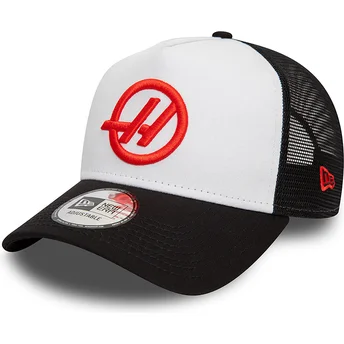 Καπέλο trucker άσπρο και μαύρο E Frame της Haas F1 Team Formula 1 από την New Era