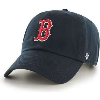 Marinblå kurvad keps Boston Red Sox MLB Clean Up från 47 Brand