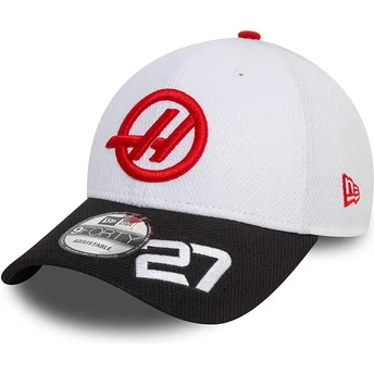 Cap zaoblená white snapback Nico Hulkenberg 9FORTY Haas F1 Team Formula 1 New Era