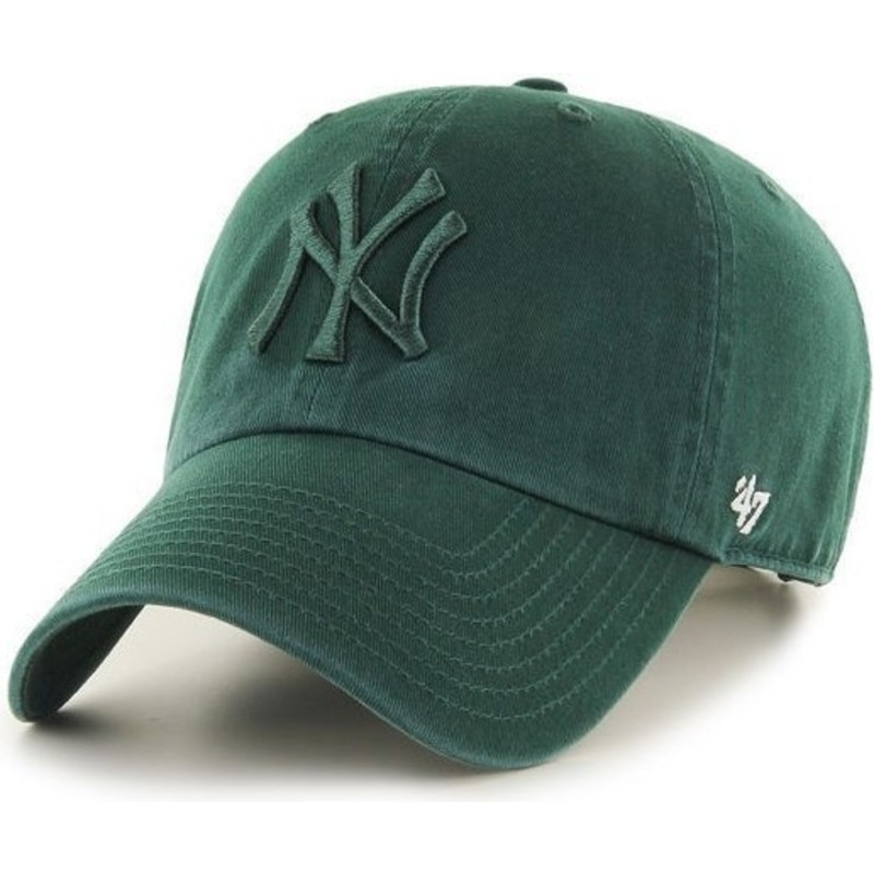 47-brand-curved-brim-mit-grunem-logo-new-york-yankees-mlb-clean-up-cap-grun