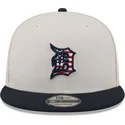 beige-und-dunkelblaue-snapback-kappe-9fifty-4th-of-july-der-detroit-tigers-mlb-von-new-era