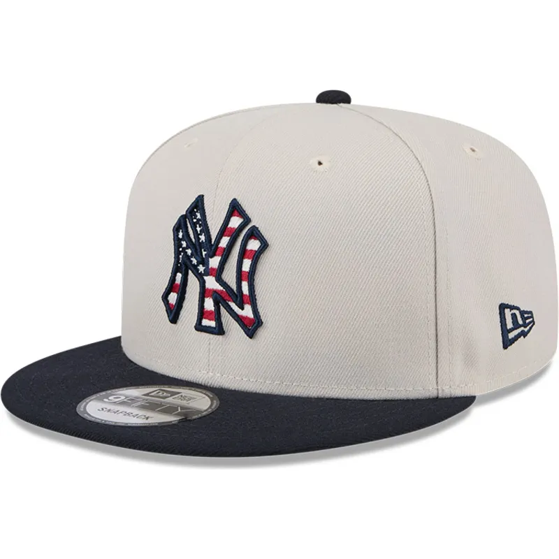 beige-und-marineblaue-flache-snapback-kappe-9fifty-4th-of-july-der-new-york-yankees-mlb-von-new-era
