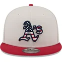 beige-och-rod-snapback-platt-skarmkeps-9fifty-4th-of-july-oakland-athletics-mlb-fran-new-era