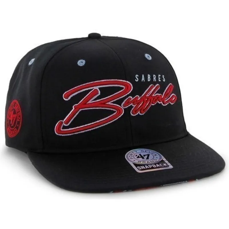 cepice-rovna-cerna-snapback-letras-buffalo-sabres-nhl-47-brand
