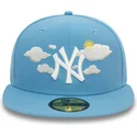 new-era-new-york-yankees-mlb-59fifty-cloud-blaue-flache-angepasste-kappe