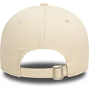 new-era-curved-brim-red-logo-9forty-essential-beige-adjustable-cap