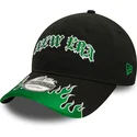 new-era-curved-brim-9twenty-race-flame-black-and-green-adjustable-cap