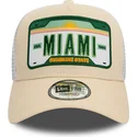 new-era-a-frame-license-plate-cities-and-beaches-miami-beige-and-white-trucker-hat