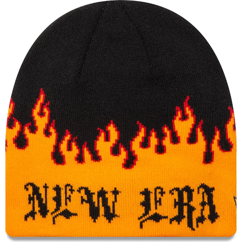 cepice-cerna-skull-knit-flame-new-era