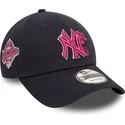 new-era-new-york-yankees-mlb-9forty-flower-icon-verstellbare-marineblaue-kappe-mit-rosa-logo