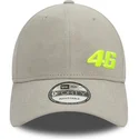 9forty-suede-valentino-rossi-vr46-motogp-verstellbare-graue-kappe-mit-gebogenem-schirm-von-new-era