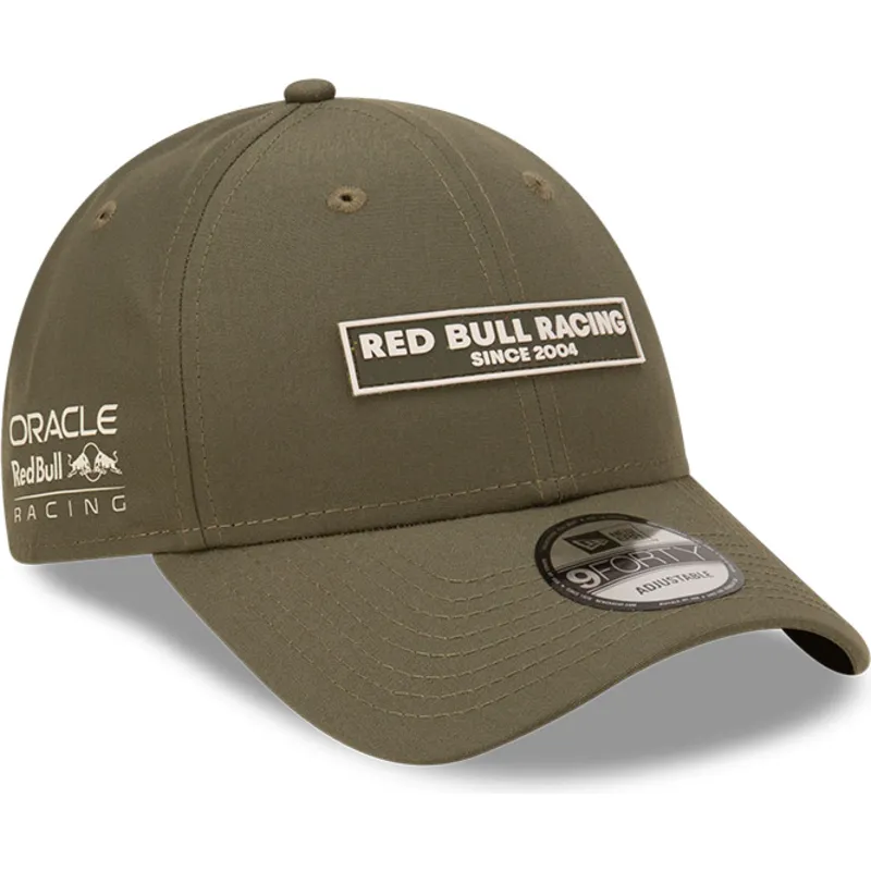 justerbar-gron-bojd-keps-9forty-repreve-wordmark-fran-red-bull-racing-formula-1-av-new-era