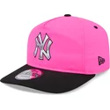gebogene-rosa-und-schwarze-snapback-kappe-golfer-chrome-logo-von-new-york-yankees-mlb-von-new-era