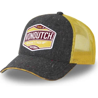 Von Dutch MIXGREY02 Grey and Yellow Trucker Hat