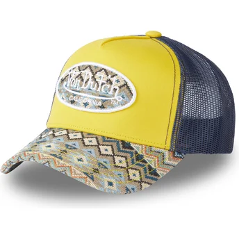 Gelbe und marineblaue Trucker-Kappe ETH02 von Von Dutch
