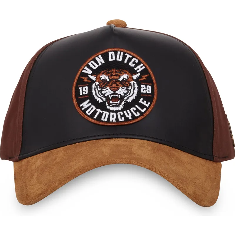 schwarze-und-braune-gebogene-snapback-kappe-vint03-von-von-dutch