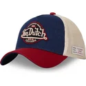 gebogene-blaue-beige-und-rote-snapback-kappe-vint05-von-von-dutch