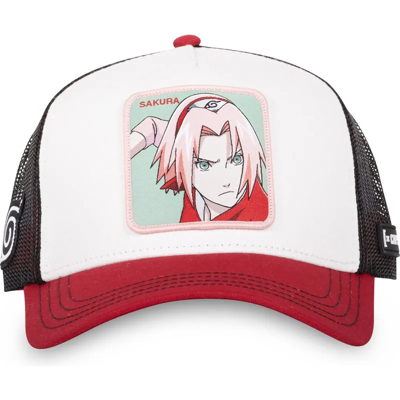 trucker-cap-beige-schwarz-und-rot-sakura-haruno-pin-naruto-von-capslab