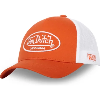 Verstellbare orangefarbene und weiße Trucker-Kappe LOF B17 von Von Dutch