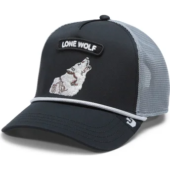 Trucker-Cap schwarz und wolfsgrau GB2 Lone Wolf The Rocker The Farm von Goorin Bros.