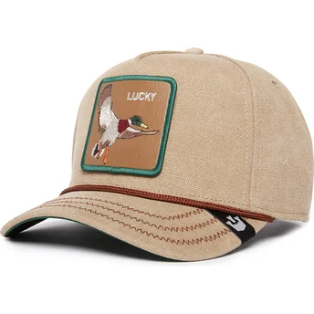 beige-gebogene-snapback-kappe-ente-lucky-duck-canvas-the-farm-von-goorin-bros
