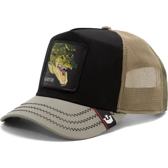 schwarze-und-grune-krokodil-trucker-cap-gator-tri-tone-the-farm-von-goorin-bros