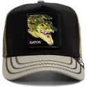 goorin-bros-the-farm-gator-tri-tone-schwarze-und-grune-krokodil-trucker-kappe