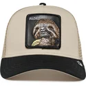 beige-und-schwarze-trucker-kappe-fauler-the-faded-sloth-eco-brutalism-the-farm-von-goorin-bros