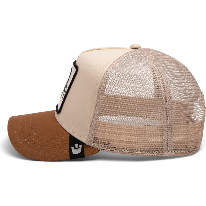 trucker-cap-beige-und-braun-skorpion-deadly-the-deadliest-scorpion-eco-brutalism-the-farm-von-goorin-bros