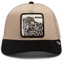 beige-und-schwarze-trucker-mutze-leopard-menace-the-snow-leopard-big-cats-the-farm-von-goorin-bros