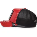 goorin-bros-raging-pamplona-puff-patent-the-farm-rote-und-schwarze-trucker-kappe-mit-stiermotiv