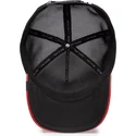 goorin-bros-raging-pamplona-puff-patent-the-farm-rote-und-schwarze-trucker-kappe-mit-stiermotiv