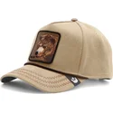 snapback-kappe-mit-gebogenem-schirm-in-hellbraun-bar-motiv-bear-bare-duck-canvas-the-farm-von-goorin-bros