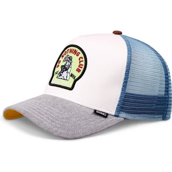 Weiße, blaue und graue Trucker-Kappe Frog Do Nothing Club HFT DNC von Djinns
